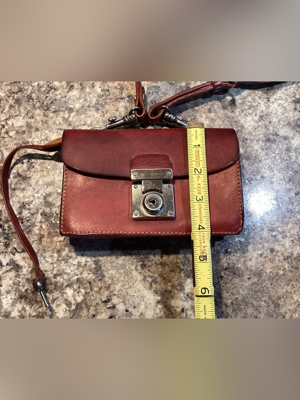 Vintage Dooney & Bourke Italy Mini Double Gusset Belt Bag Natural Wear - Picture 9 of 13